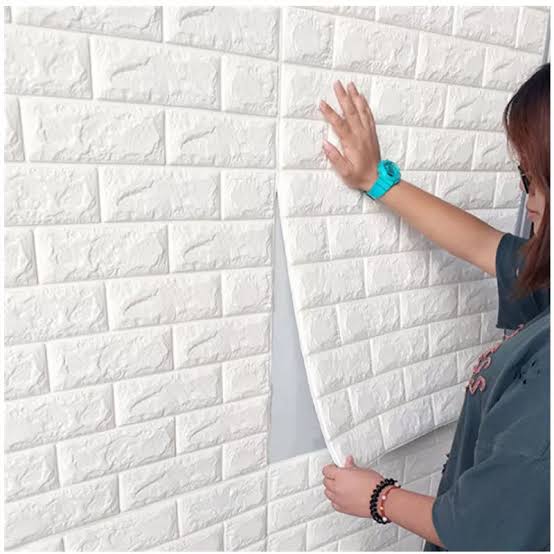 3D White Brick Wall Sticker – Waterproof, Self-Adhesive Wallpaper (6 Piece)