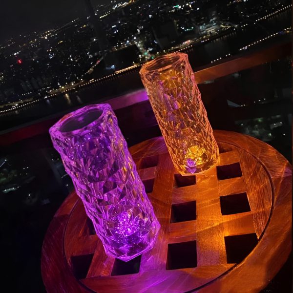 16-Color LED Diamond Rose Crystal Lamp – Touch & Remote Control Bedside Lamp